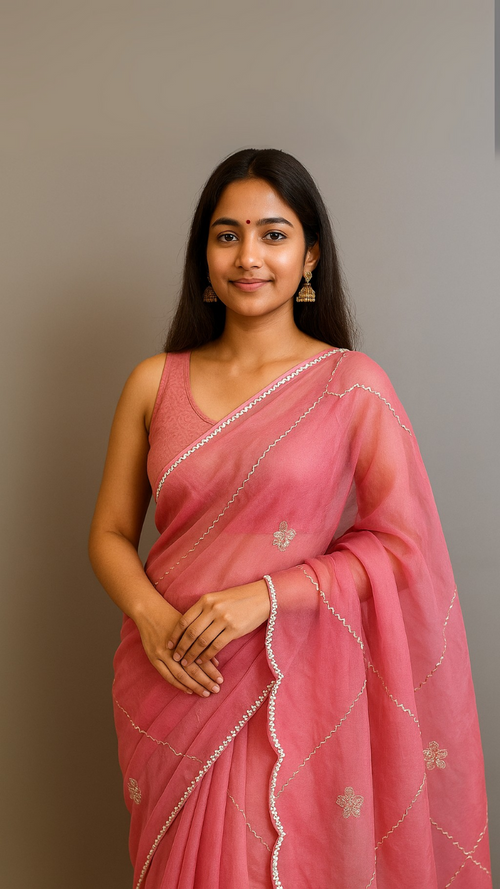 Blush Bloom Pre-Draped Saree