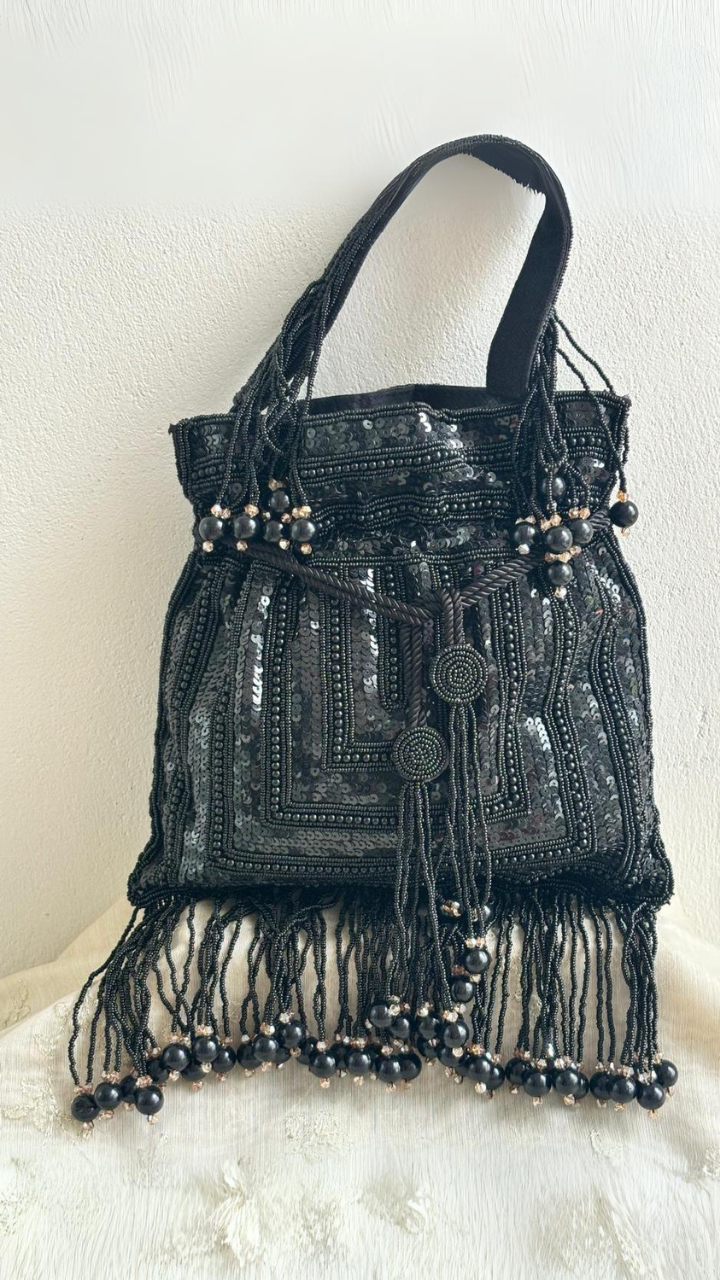 Nightfall Potli Beaded Handbag designed for evening events and special occasions - Drape In A Minute Sarees