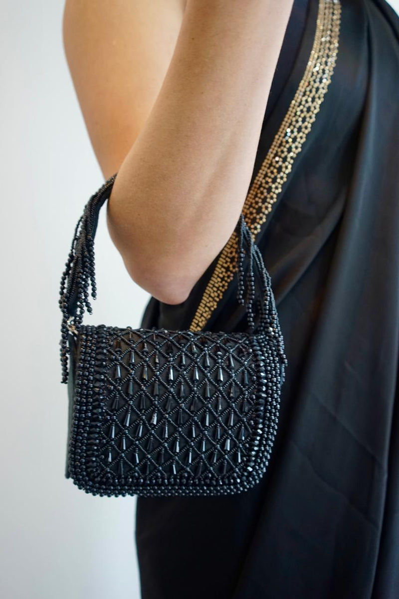 Twinkle Tote Beaded Handbag with intricate beadwork and a dazzling design for a chic look - Drape In A Minute Sarees