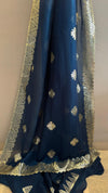 Silver Star Pre-draped Saree – pre-draped saree in soft silk – ready to wear saree NZ