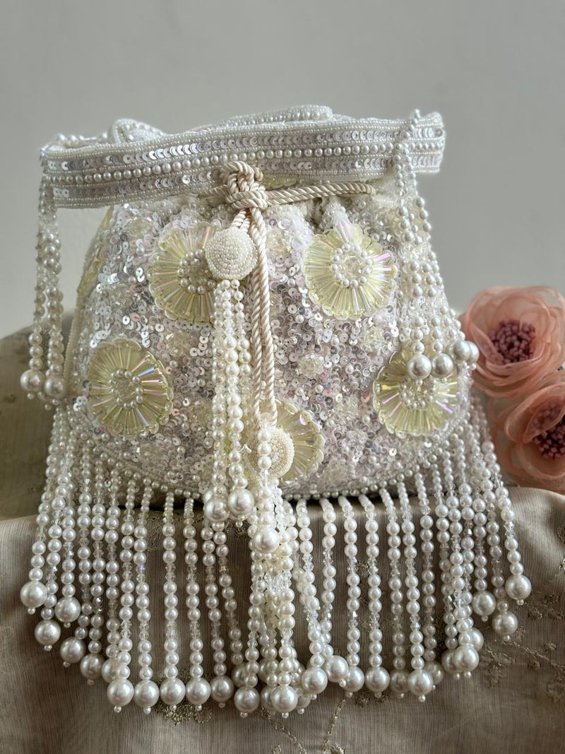 Pearl Royale potli - Beaded Handbag