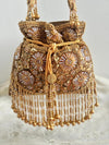 NoorJahan Gold potli - Beaded handbag