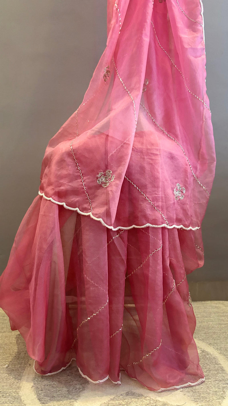Blush Bloom Pre-Draped Saree