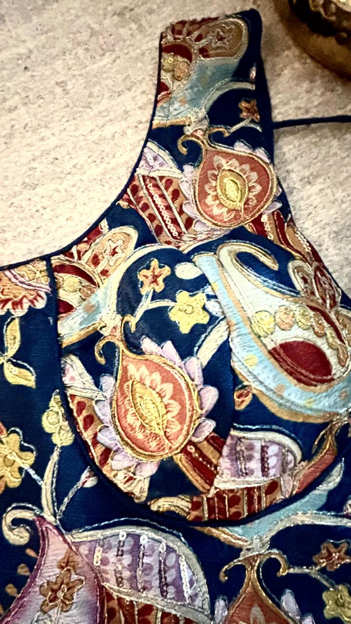 Midnight Muse Embroidered Corset Blouse