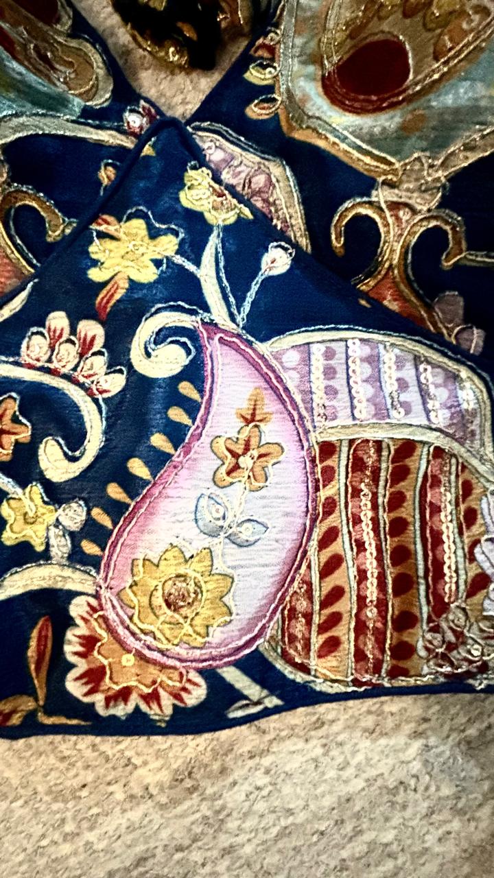 Midnight Muse Embroidered Corset Blouse