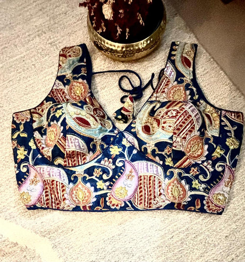 Midnight Muse Embroidered Corset Blouse