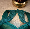 Emerald Enchant - Halter Neck Embroidered Blouse