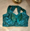 Emerald Enchant - Halter Neck Embroidered Blouse