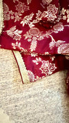 Maroon Brocade Blouse with Gold Lace