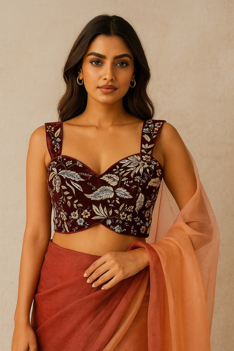 Maroon Majesty Corset - Blouse