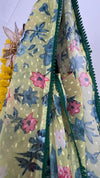 Zesty Yellow Pre-draped Saree