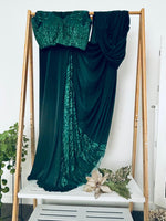 Emerald Enchantment - pre- draped saree