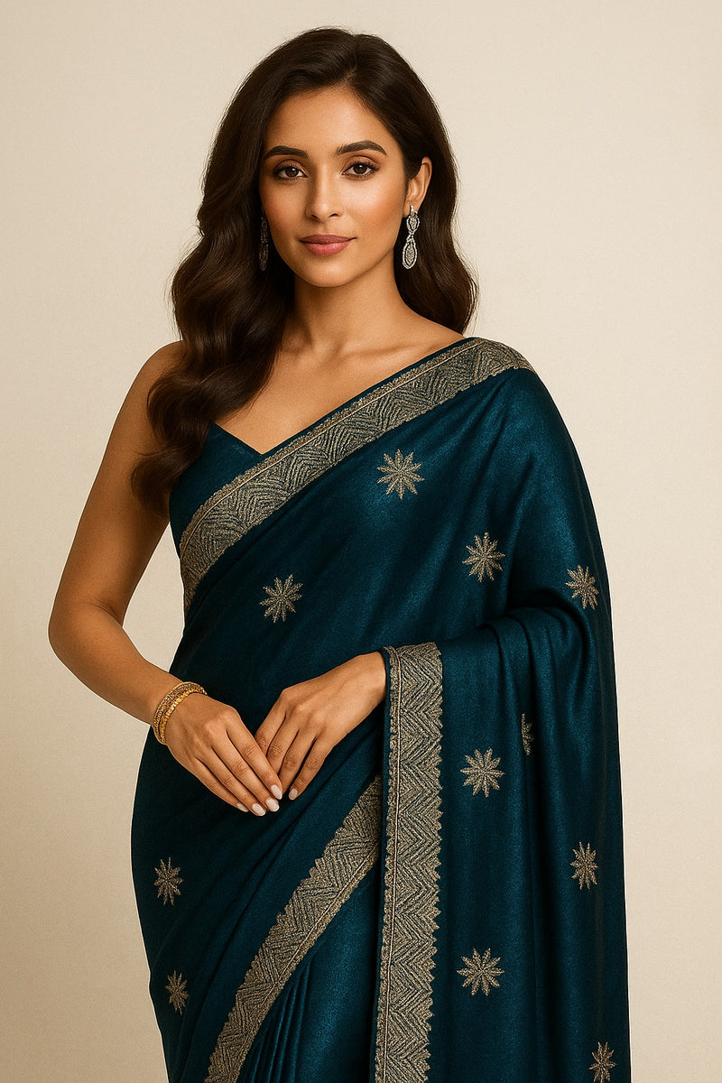 Silver Star Pre-draped Saree