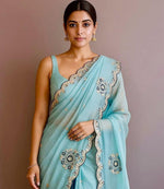 Aqua Noor pre-draped saree