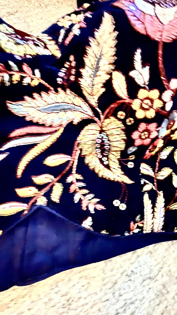 Navy Blue Velvet Corset Blouse