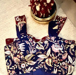 Navy Blue Velvet Corset Blouse