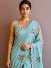 Aqua Noor pre-draped saree