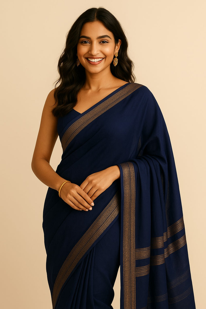 Midnight Gold Chanderi