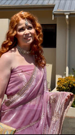 Lilac Utsav pre-draped saree