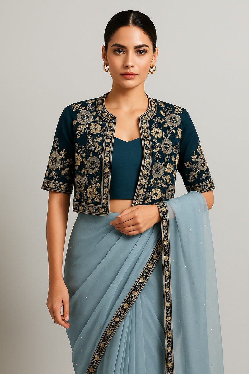 Shyamal Ganga pre-draped saree