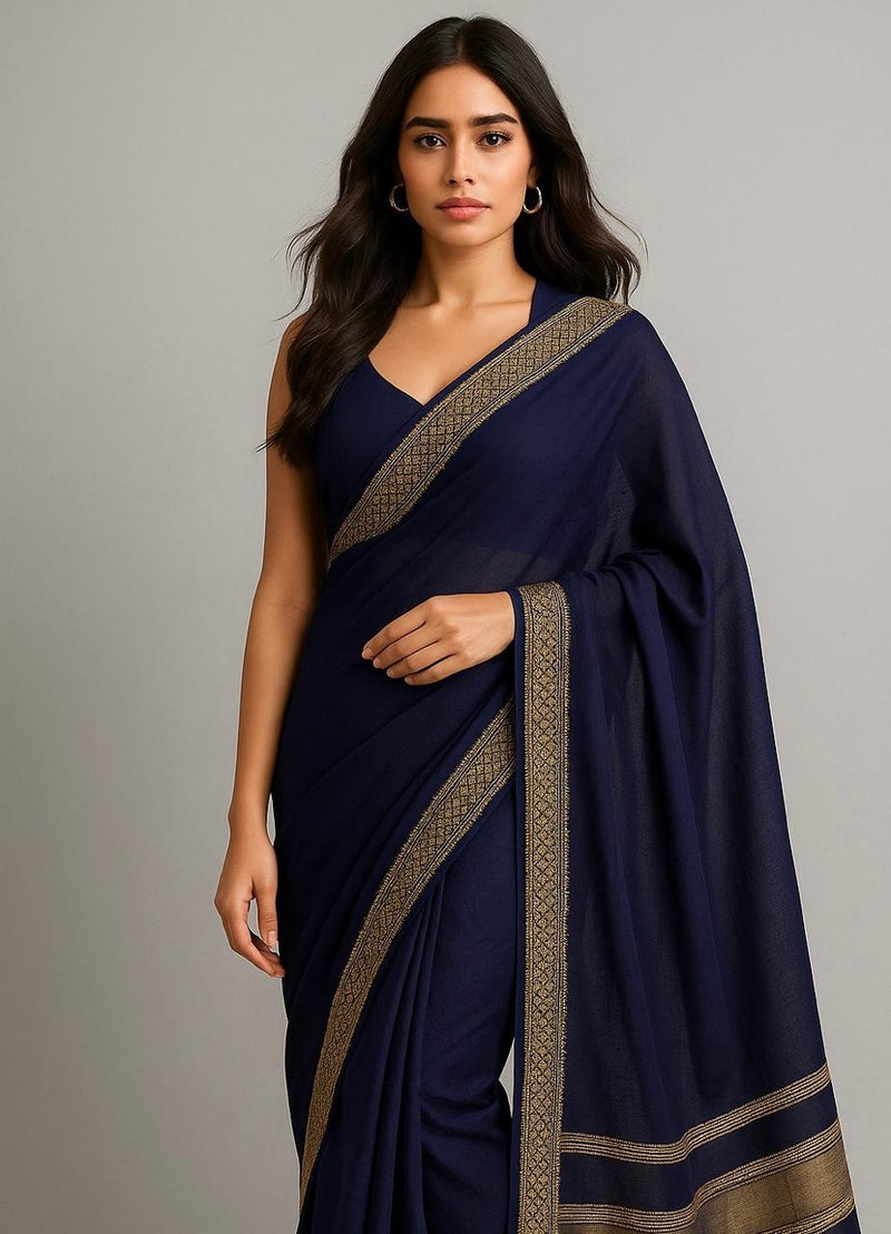 Midnight Gold Chanderi