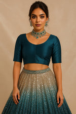 Moonlit teal blouse