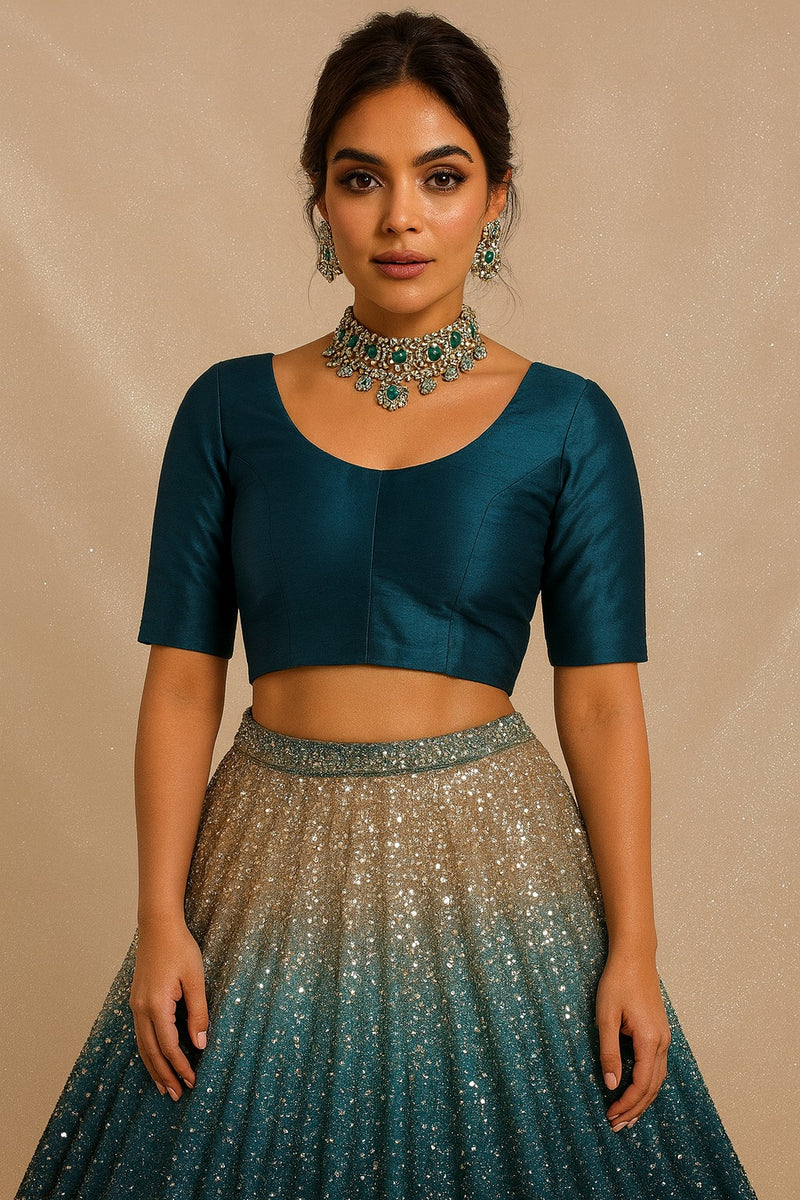 Moonlit teal blouse