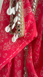 Afrin Pink Pre-draped Saree
