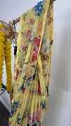 Yellow Blooms Pre-draped Saree