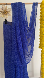 Indigo Bandhini Pre-draped Saree
