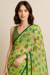 Zesty Yellow Pre-draped Saree