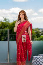 Lolly pink Bloom pre-draped saree
