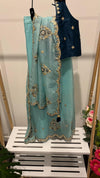 Aqua Noor pre-draped saree