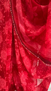 Retro Ruby digital printed pre-draped saree