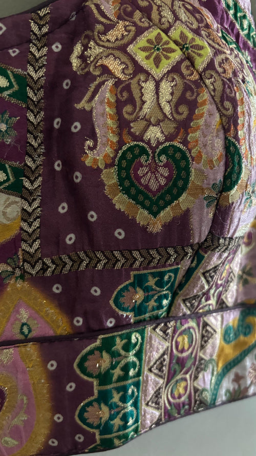Boho Baagh Blouse pre-draped saree in brocade – ready to wear saree for parties in NZ