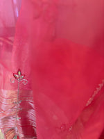 Cherry Flame easy wear saree in organza – graceful pre-draped saree NZ