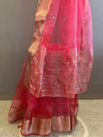 Cherry Flame organza pre-draped saree – elegant ready to wear saree in NZ