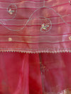 Cherry Flame ready to wear saree – lightweight pre-draped organza saree in New Zealand