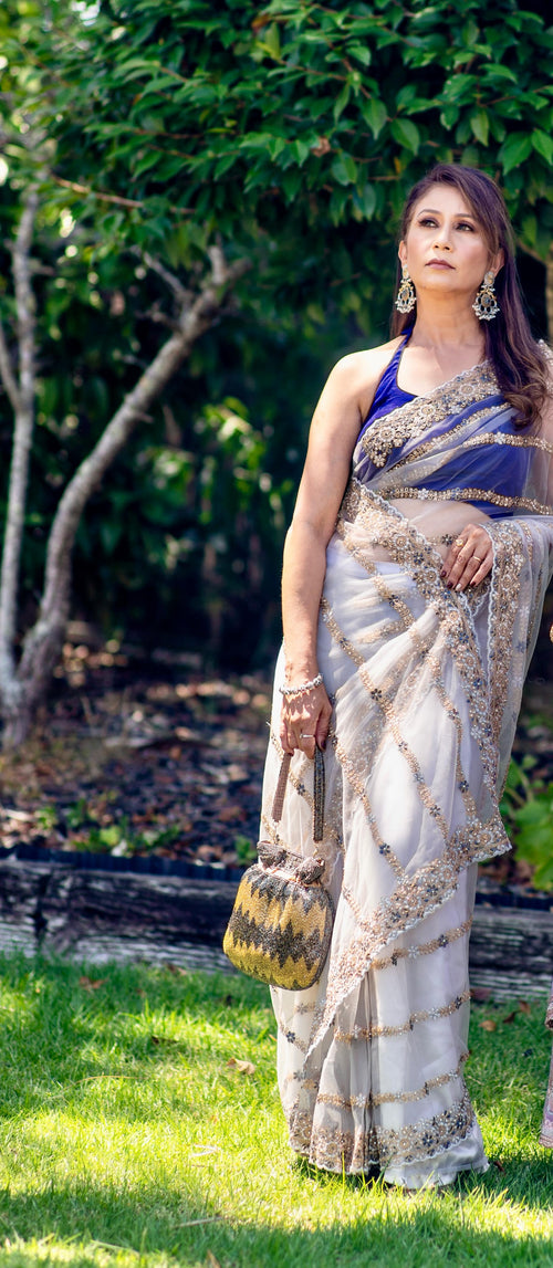 lace net saree - Drape in a minute sarees