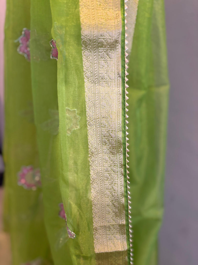 Mehka Mohar pre-stitched organza saree – ready to wear with ease and elegance in New Zealand