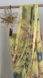 Yellow Blooms Pre-draped Saree