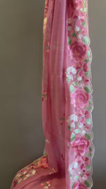 Party wear pastel bloom pre-draped saree – stylish organza saree for NZ fashion lovers