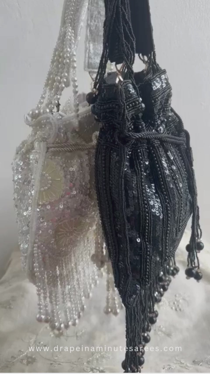 Nightfall Potli Beaded Handbag with exquisite detailing to elevate any outfit - Drape In A Minute Sarees