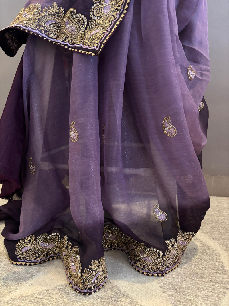 Royal Radiance easy wear organza saree – pre-draped for effortless elegance in NZ