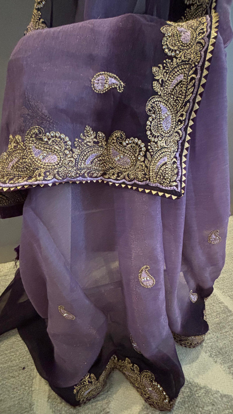 Royal Radiance wedding pre-draped saree – organza saree for festive wear in New Zealand
