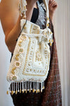 Graceful Ivory Sparkle - Beaded Handbag designed for sophisticated and timeless fashion - Drape In A Minute Sarees